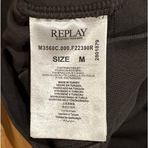 Replay Ripped Patched  Crewneck Sweatshirt Black/Grey Size Medium - Picture 11 of 11